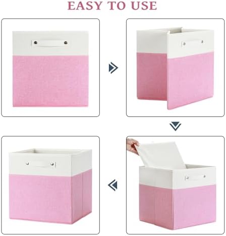 FinishingBo 13x13x13 Storage Cube Bins 6 Pack, Cube Shelf Baskets - Image 4