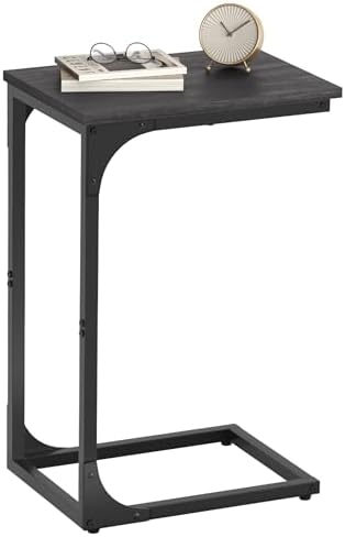 VASAGLE C-Shaped End Table, Small Sofa Side Table with Metal Frame by Unknown