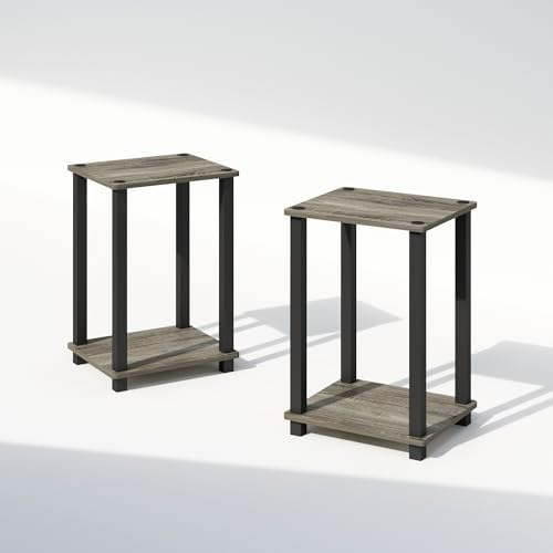 Furinno Simplistic Set of 2 Toolless 2-Tier Night Stand, French Oak - Image 3