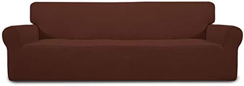 Easy-Going Stretch 4 Seater Oversized Sofa Couch Cover Coffee by Easy-Going