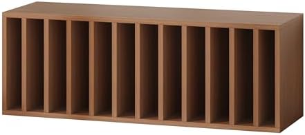 IOTXY DIY Modular Cubby Bookcase - Stackable 12-Cube Open Bookshelf, Walnut by IOTXY