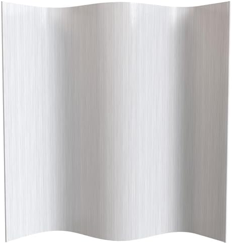 Red Lantern 7 ft. Tall Bamboo Wave Screen - White by RedLantern