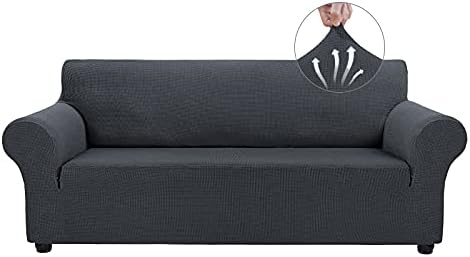 Asnomy Stretch Oversized Couch Covers for Sofa Slipcover,Charcoal Ash by Asnomy