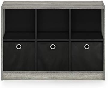 Furinno Basic 6-Cube Book Shelf with Open Shelf, 3 x 2, French Oak - Image 6