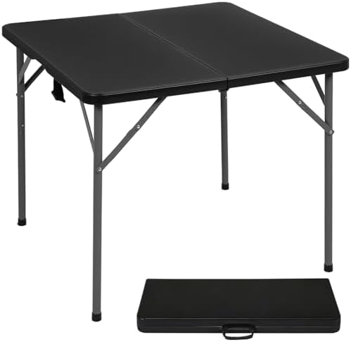 FDW | 34" Folding Table | Black | Portable Plastic Table by FDW