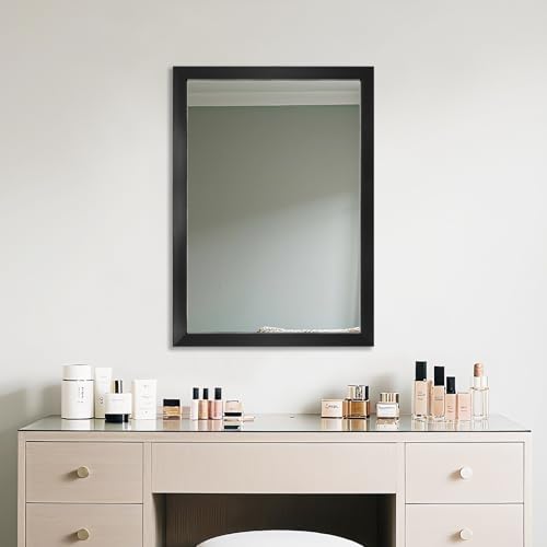 Rectangular Wall Mirror 28x20 Inch Bathroom Mirror for Over Sink, Black - Image 5