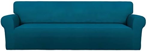 PureFit Stretch Couch Covers for Sofa 4 Seater Slipcovers Peacock Blue by PureFit