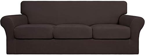 Easy-Going 4 Pieces Stretch Sofa Cover for 3 Cushion Couch Washable by Easy-Going