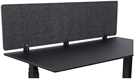 Stand Up Desk Store ReFocus Raw Clamp-On Acoustic Desk Divider Mounted Privacy Panel to Reduce Noise and Visual Distractions (Anthracite Gray, 59" x 16") by SStandUpDeskStore