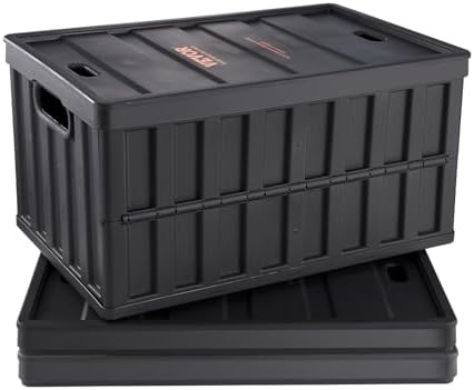 VEVOR 65L Collapsible Storage Bins with Lids 3 Packs, Stackable Crates by VEVOR