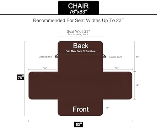 U-NICE HOME Reversible Recliner Chair Covers, Black/Grey - Image 6