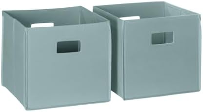 RiverRidge Folding Storage Bins - 2-pack of 10in Tall Sea Green Cubes by RiverRidgeHome
