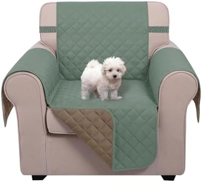 U-NICE HOME Reversible Oversized 28''Chair Covers, Greyish Green/Taupe by U-NICEHOME