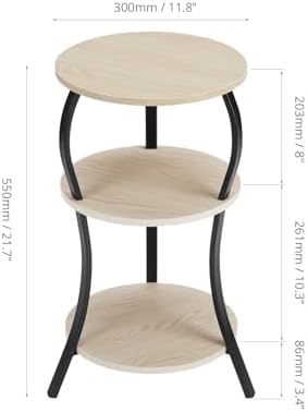 Vintage Small Round Side Table,3-Tier Slim Waist End Table for Small Spaces - Image 3