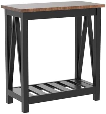 ChooChoo Farmhouse End Table Set of 2, Narrow Side Table with Shelf - Image 5