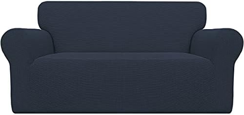 Easy-Going Stretch Loveseat Couch Covers Washable Dark Blue by Easy-Going
