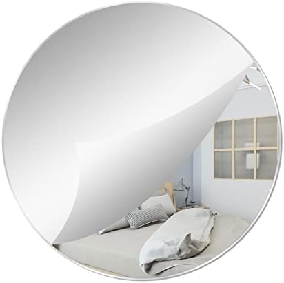 7.87" Round Acrylic Mirror Tile, 0.06" Thick Plastic Wall Mirror by DARENYI