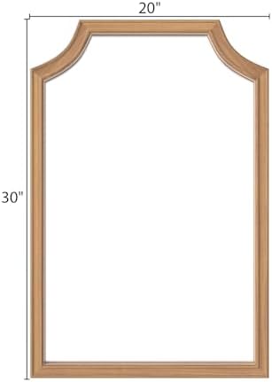WallBeyond Scalloped Wood Mirror for Small Bathroom Vanity 20x30 Inch Rectangle Wall Mirror Decor for Hallway Bedroom Living Room Home (Honey-Colored) - Image 3