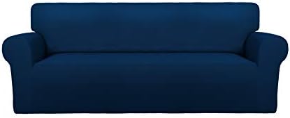 PureFit Stretch Oversized Couch Covers Fleece Sofa Slipcovers Navy by PureFit