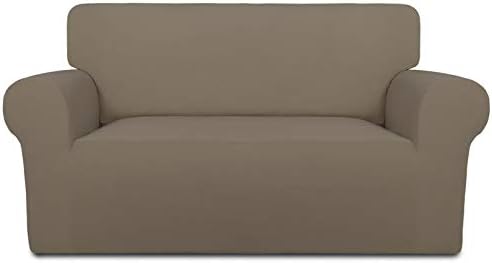 PureFit Stretch Loveseat Covers Fleece Couch Covers for SofaNatural by PureFit