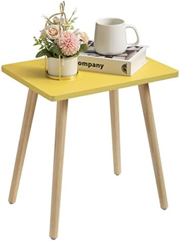 FORAOFUR Side Table, Small End Table Accent Living Room Bedroom Balcony Office, Modern Bedside Home Decor, Easy Assembly, (Yellow, 15.75D x 11.8W 16.54H in) by FORAOFUR