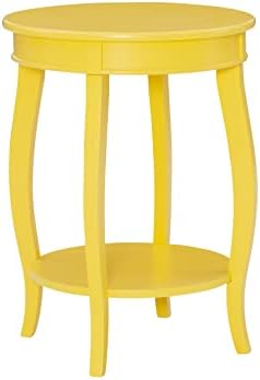 Powell Furniture Powell Round Shelf, Yellow Table by Powell