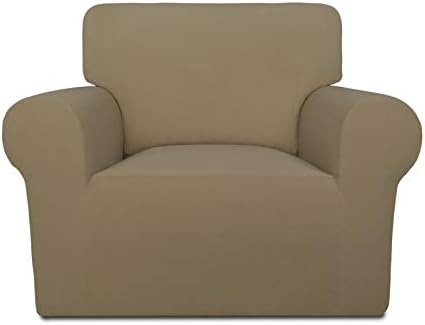 PureFit Super Stretch Chair Covers Fleece Couch Covers for Sofa Tan by PureFit