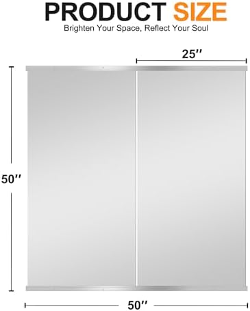 Delma Home Gym Mirror, 50''x25''x2PCS Silver Wall Mounted - Image 5