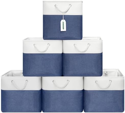 ECDYQXVU 13x13x13 Inch Storage Cube Bins Foldable Organizer Baskets 6 Pack by ECDYQXVU