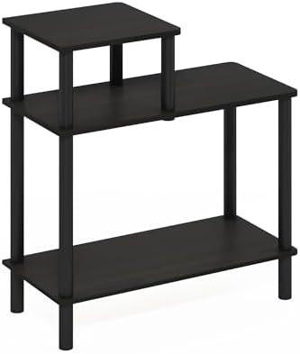 Furinno Turn-N-Tube Side Table, 3-Tier Rectangle Sofa End Table with Open Shelf, Toolless Assembly Night Stand, Bedside Table, for Living Room, Bedroom, Black Espresso - Image 5