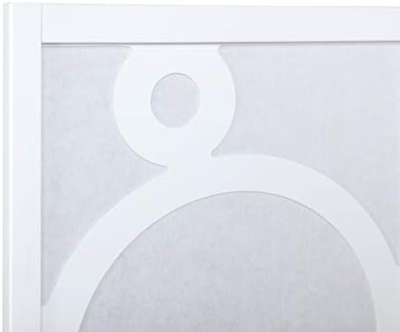 Roundhill Furniture Arvada 4-Panel Wood Room Divider with Circle Pattern, White - Image 4