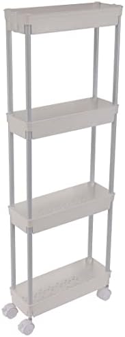 Sooyee 4 Tier Slim Rolling Cart, Utility Storage Cart with Wheels,White by Sooyee