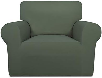 PureFit Stretch Chair Covers Fleece Couch Covers for Sofa Grayish Green by PureFit