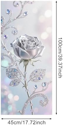 IVN Stained Glass Window Film Silver Rose 17.7x39.3 in Window Privacy Film - Image 3