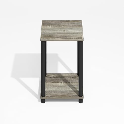 Furinno Modern Toolless 2-Tier Side Table, Open Shelf, Grey Oak - Image 6