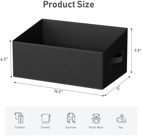 DIMJ Closet Storage Bins 8 Pack - Fabric Storage Baskets for Shelves, Large Clothes Organizers with Handles, Trapezoid Shelf Organization Storage Cubes for Purse, Toys, Books, Towel, Clothes - Image 2