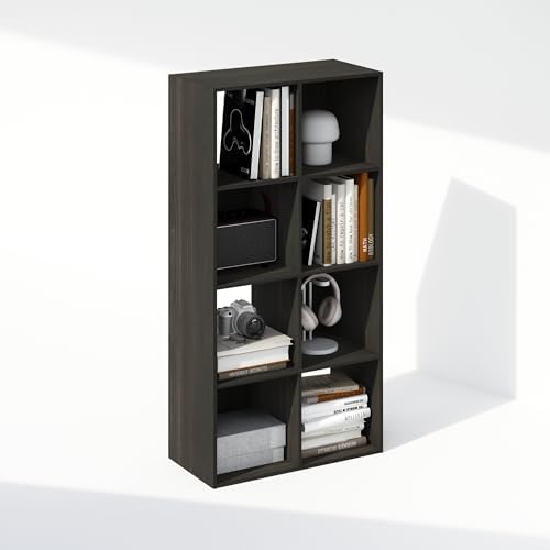 Furinno PELLI Book Shelf, 8-Cube Bookshelf, Horizontal Cube Storage Organizer Bookcase, 11.7 x 23.7 x 47, for Living Room, Bedroom, Home Office, Espresso - Image 5