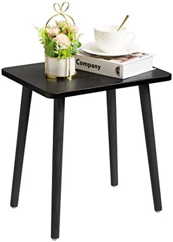 FORAOFUR Side Table, Modern Accent End Table with Wooden Legs, Easy to Assemble Mini Living Room Table for Sofa Bedroom, Minimalist Black Furniture for Small Apartments and Limited Spaces by FORAOFUR
