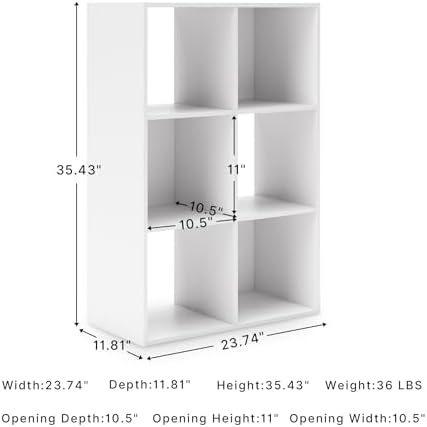 Signature Design by Ashley Onita 6 Cube Storage Organizer, White - Image 3