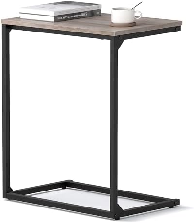 VASAGLE C Shape End Table for Couch or Sofa, Industrial Small Side Table by Unknown