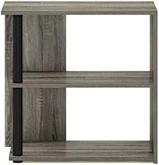 Furinno Romain Side Table, 2-Tier End Table with Open Shelf, Night Stand, Bedside Table, for Living Room, Bedroom, French Oak - Image 6