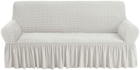NICEEC Sofa Covers Ivory Couch Cover Stretch Sofa Slipcovers with Skirt by NICEEC