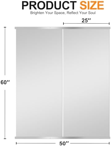 Delma Home Gym Mirror, 60''x25''x2PCS Silver - Image 5