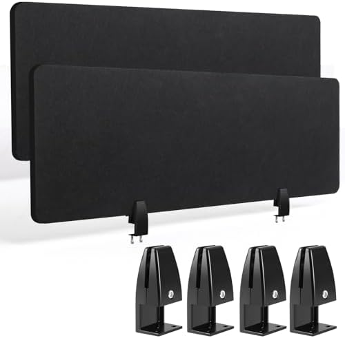 Wesiti 2 Pcs Acoustic Desk Divider Classroom, Black, 47.24 x 15.75 Inches by Unteilti