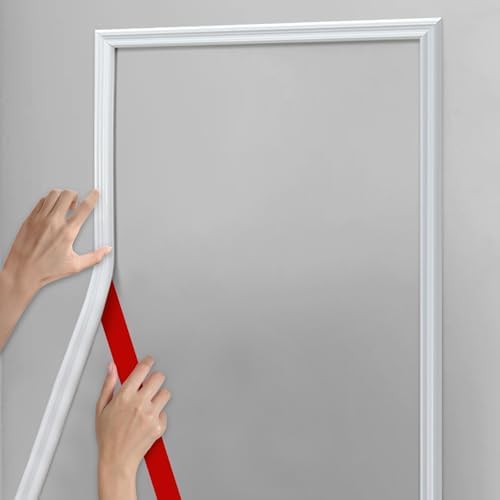 Hungbak 480"L x 1"W Peel and Stick Chair Rail Panel Molding, Pre-Primed Trim for Home Decoration & Wall Protection by HungbakMoldingTrim