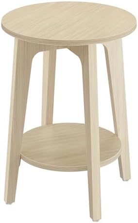 VASAGLE Round Side Table with Lower Shelf, End Table for Small Spaces - Image 7