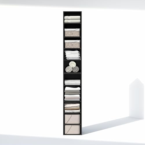 Furinno PASIR 10-Tier Closet Organizers and Storage, Open Shelf, Storage Organizer, 12-Inch Width, for Closet, Bedroom, Blackwood - Image 6