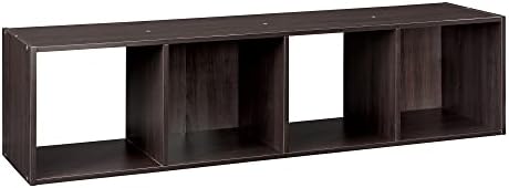 ClosetMaid Cubeicals 4 Cube Storage Shelf Organizer, Stackable, Vertical or Horizontal, Easy Assembly, Wood, Espresso Finish - Image 4