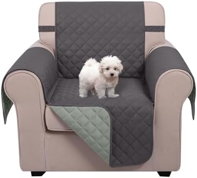 U-NICE HOME Reversible Recliner Chair Covers, Dark Grey/Light Grey by U-NICEHOME