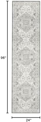 Madane Hallway Runner Rug 2x8 Washable Kitchen Rugs Non-Slip, Ivory/Brown - Image 2